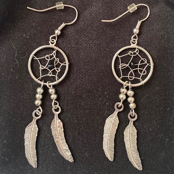 Dreamcatcher dangle earrings, Color: silver - Picture 3 of 6
